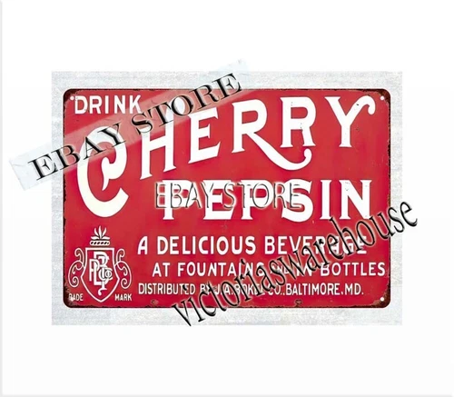 Cherry Pepsin metal tin sign reproduction plaque