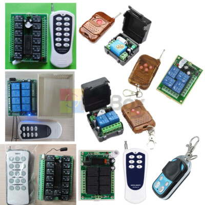 DC 12V 1/2/4//6/8/12/15 Channel Wireless RF Remote Control Transmitter+ Receiver