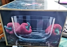 Vintage The Glass Shop Optic Salad Bowl - In Box
