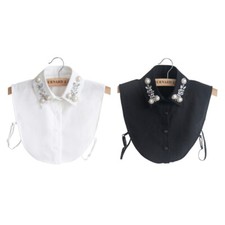 False Collar Half Shirt Dickey Collar Detachable Collar Rhinestone Faux Collar