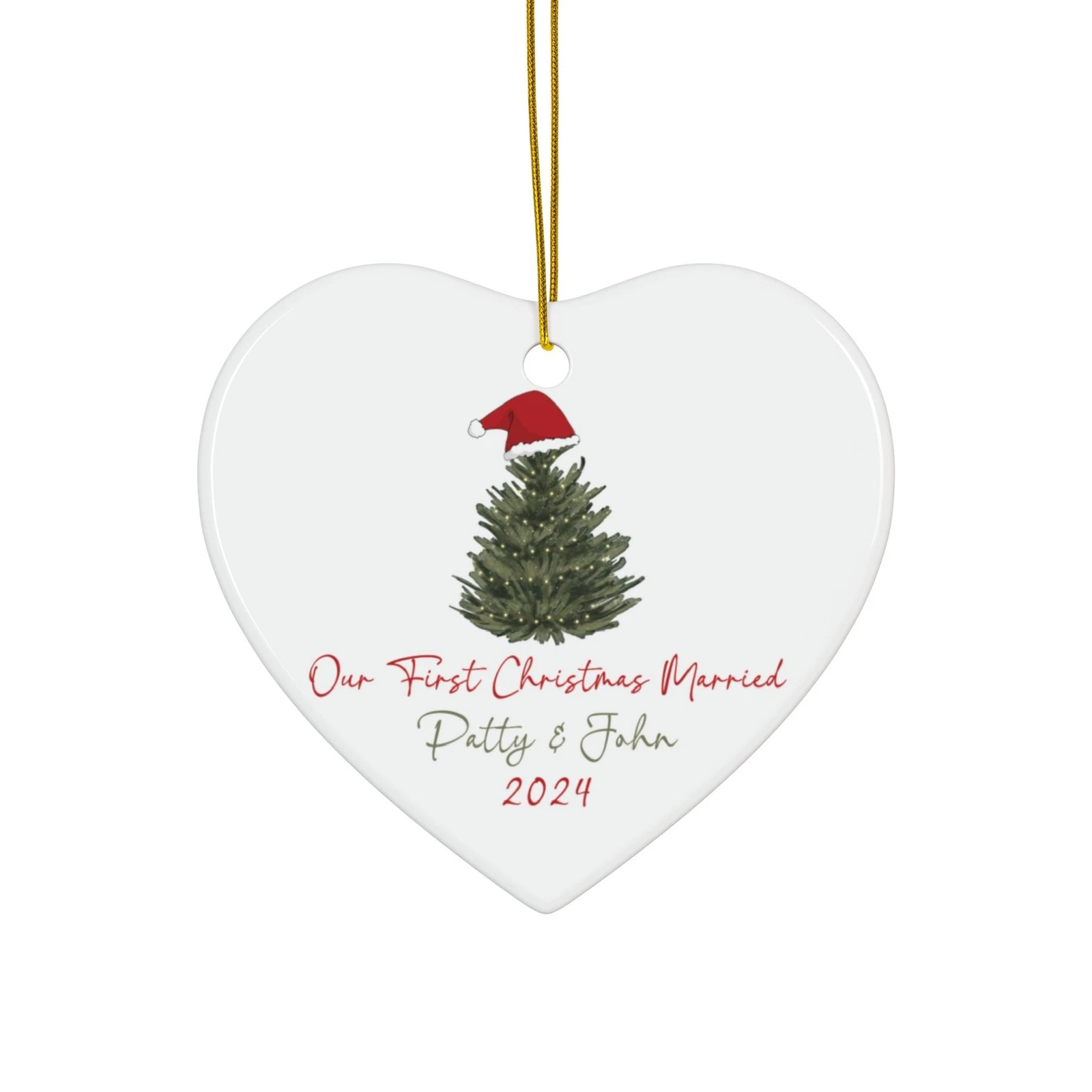 First Christmas Married Ornament Personalized Gift for Couple Custom Wedding