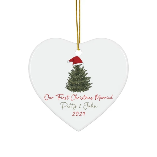 First Christmas Married Ornament Personalized Gift for Couple Custom Wedding