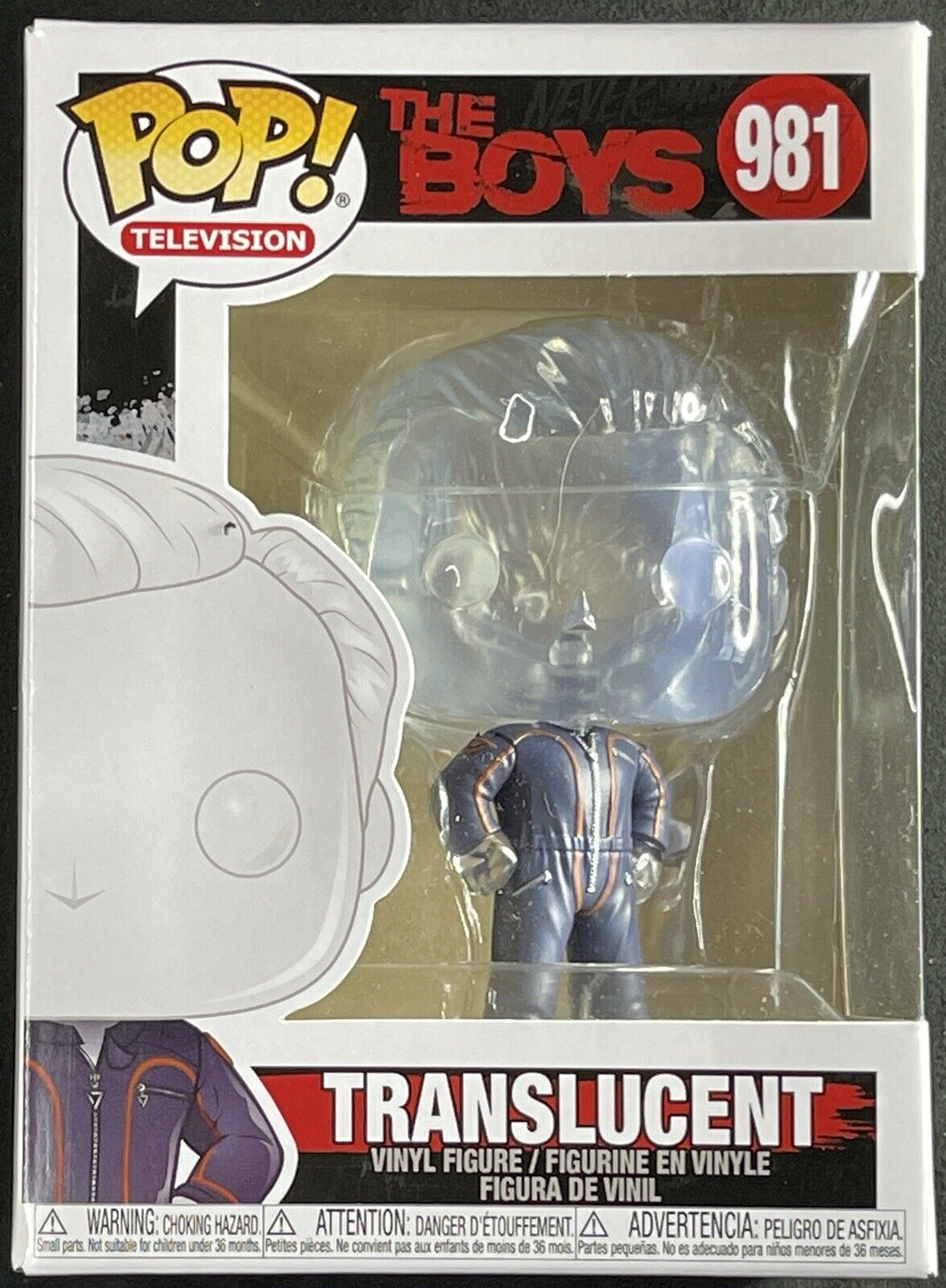 New The Boys TRANSLUCENT #981 The Seven Funko Pop Television W Pop Protector