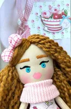 BLACK FRIDAY SALE RAG DOLL Blue eyes, HANDMADE DOLL GIFT-dolls heart fabric