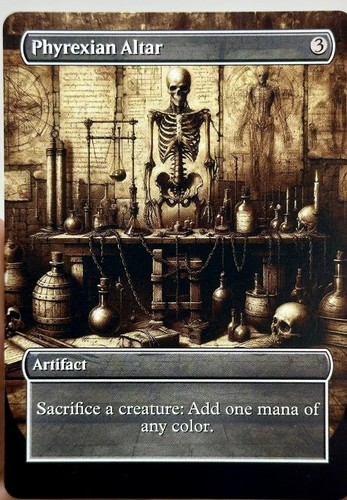 Phyrexian Altar Proxy Card with Custom designed art