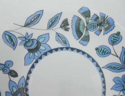   NEW Corelle VERANDA 8 1/2'' LUNCH Salad PLATE Blue Aqua Gray *Seaside Floral