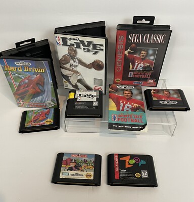SEGA GENESIS GAME CARTRIDGE LOT 5 ZOOP HARD DRIVIN' NBA LIVE 97' JOE MONTANA 
