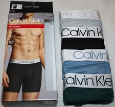 4 Calvin Klein Boxer Briefs Microfiber Stretch Multicolor 4 Pack Underwear $54