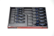 Snap On Tools NEW SGDXW120BMB 12pc POWER BLUE Soft Grip Combo Screwdriver Set