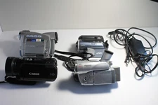 4 Digital Camcorders for Parts or Repair - 3x Canon & 1 JVC