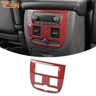 Red Carbon Fiber Rear Center Audio Trim Cover For Chevy Suburban SIERRA 2007-13
