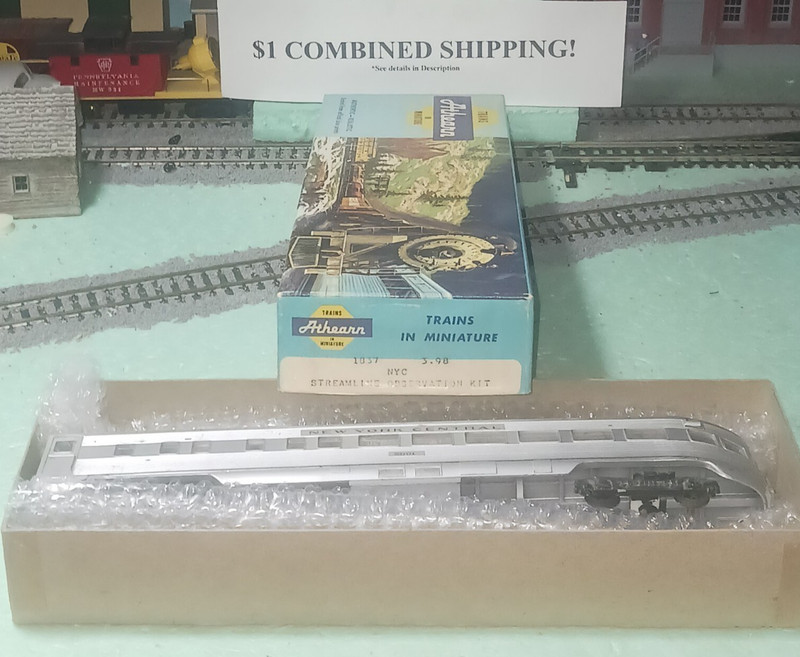 ATHEARN HO SCALE STREAMLINE OBSERVATION CAR NEW YORK CENTRAL #8001     Hu0628-11