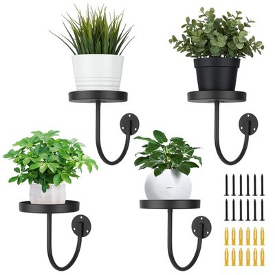 Neiteli 4 Pack Wall Plant Holder,Wall Planters for Indoor Plants,Plant Black