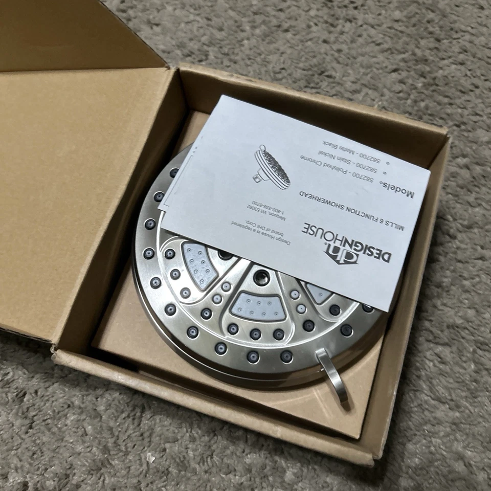 582700-SN Mills moderno cabezal de ducha de 7 pulgadas y 6 funciones con ducha de goteo ecológico Foto 2 de 4