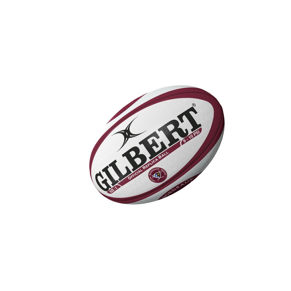 Ballon de rugby Gilbert UBB taille 5 avec grip technique antidérapant