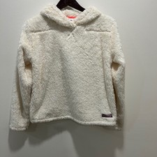 Vineyard Vines Kids Cream Fuzzy Fleece Hoodie Pullover XL 16 Youth