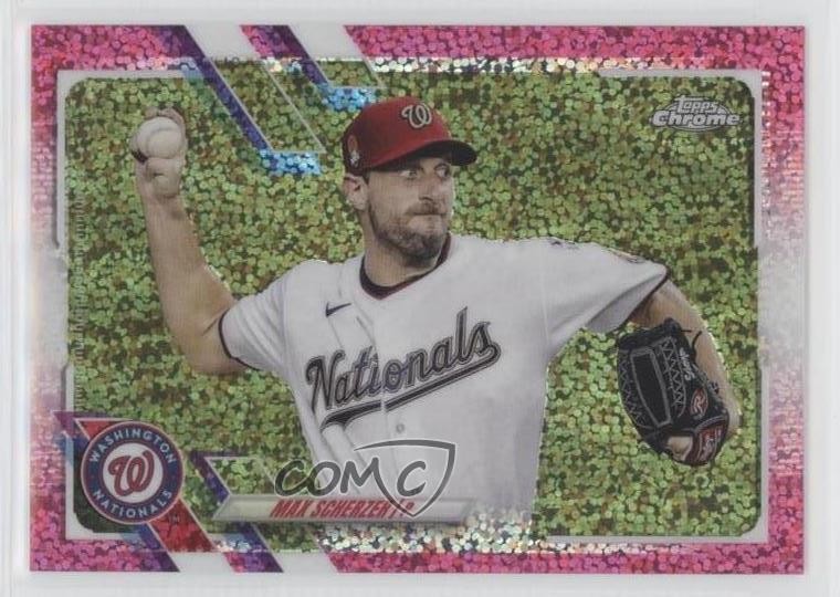2021 Topps Chrome Magenta Speckle Refractor 210/350 Max Scherzer #33 k4s