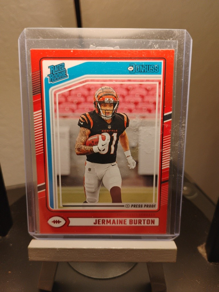 2024 Panini Donruss - Rated Rookie Red Press Proof #368 Jermaine Burton (RC)