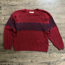 Vintage 90s Eddie Bauer Size L Pullover Sweater Double Sided Made In USA