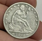 Fine 1855-O Seated Liberty Half Dollar (cleaned) U.S. 50c Type Silver Coin