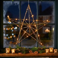 Weihnachtsstern Fensterdeko Wohnzimmerleuchte Weihnachten Messing LED H 36 Cm