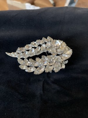 Vintage Signed Eisenberg Rhinestone Brooch 