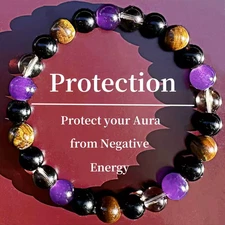 Natural Energy Healing Stretch Bracelet Stone Hematite Tiger Eye for Men Women