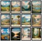 World Cities Travel Poster Print | Famous Skyline Wall Art for Home Decoration