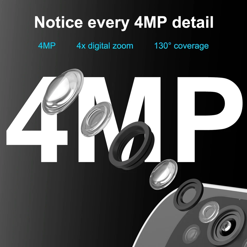 ARCCTV 2-Pack 4MP Solar Security Camera Wireless Outdoor,Full Color Night Vision - Image 3 of 4