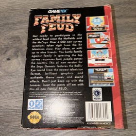 Family Feud (Sega Genesis, 1993) Game, Paper Case, Directions