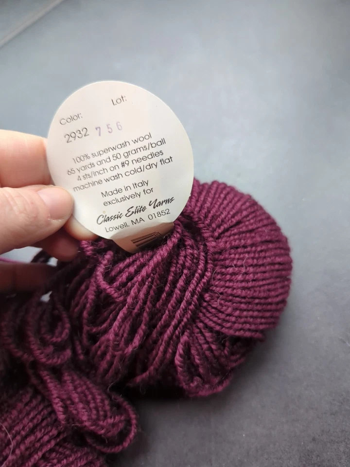 Lot of 5 Full 1 Partial Classic Elite Yarn Bazic Superwash Wool 65 Yds Each Aran - Image 3 of 4