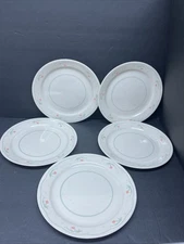 10" CORNING Corelle Calico Rose Dinner Plate Lot Of 5