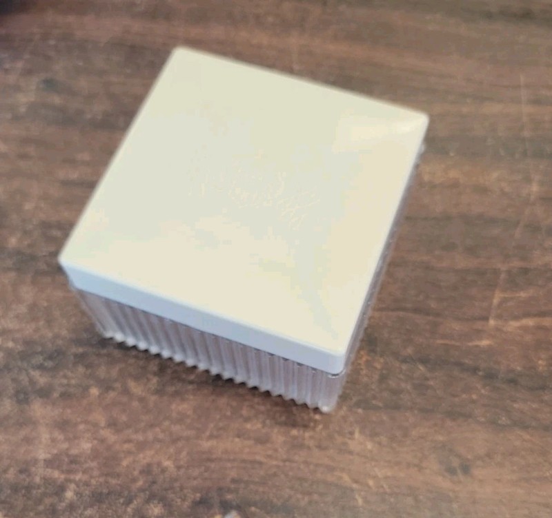 Vintage Powder Box Square Plastic Crest on Lid Vanity Item MCM