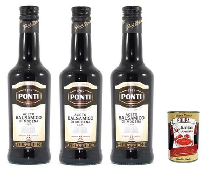 Ponti Aceto Balsamico Modena IGP 3x500ml Salate & Desserts +Polpa