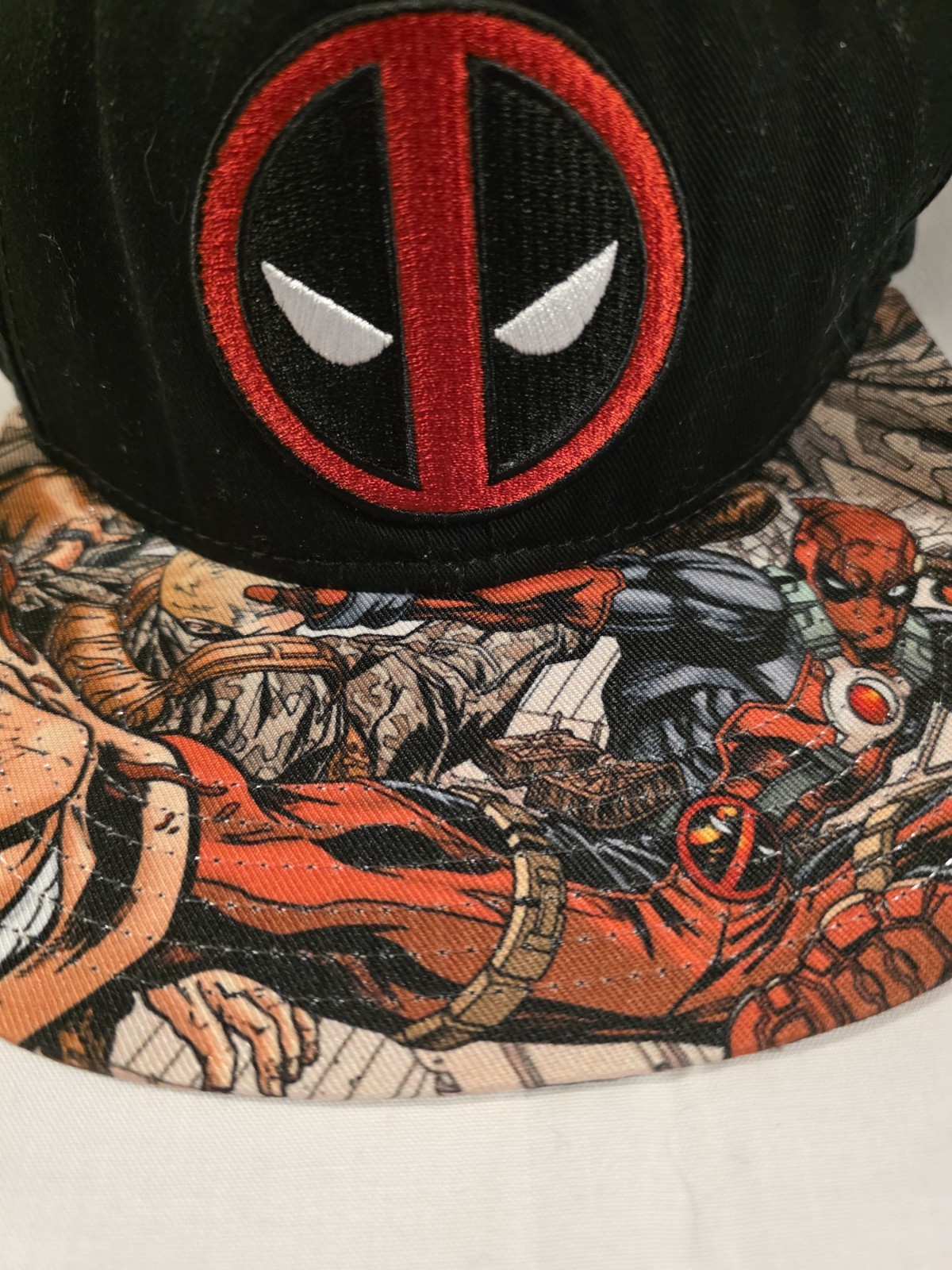 Marvel Deadpool Comic Print Snapback Baseball Cap… - image 3