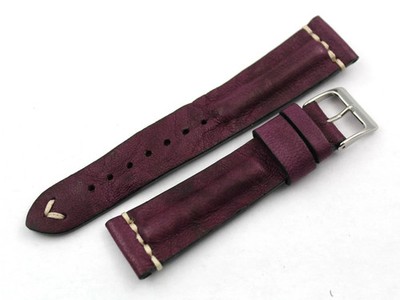 Watch Band Genuine Leather Purple Accessories Handmade Watch Casual Top Quality