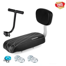 Luxurious Black Bicycle Seat Set for Kids with Comfort Cushion & Secure Armrests