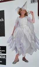 New Wicked Wizard of Oz White Witch Girl's Halloween Costume dress & Hat