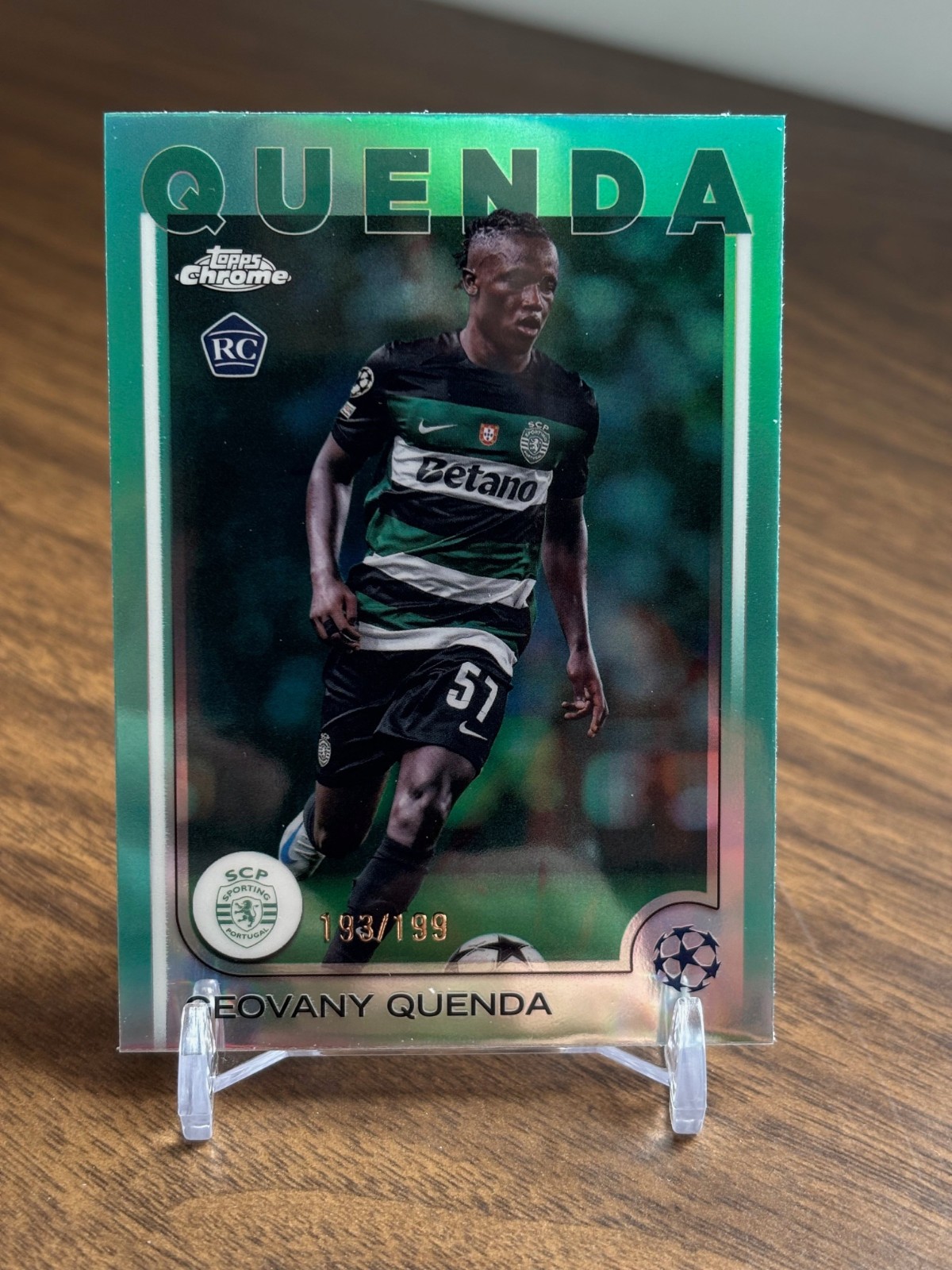 Geovany Quenda 2024-25 Topps Chrome UEFA UCC #108 Aqua Refractor /199 Rookie RC
