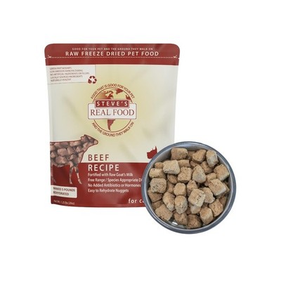 Steve's Real Food Freeze-Dried Raw Nuggets - Beef Recipe - Raw Pet Food for D...