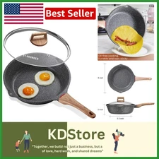 Swiss Granite 8-Inch Nonstick Induction Frying Pan with Lid