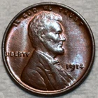 Brilliant Uncirculated 1914-P Lincoln Cent, Attractively Toned specimen.