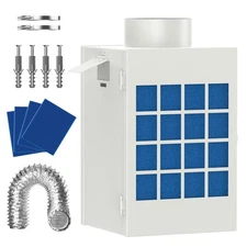 Indoor Dryer Vent Kit, Dryer Vent Box for Electric Dryer, Safety Vent Flap, I...