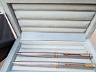 PARKER 75 PREMIER STERLING SILVER GOLD BLACK ONYX BALL PEN PENCIL SET FRANCE Box — photo 3