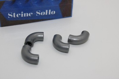 Lego (c) 4x Bogenstein Viertelkreis - silber - 25214 - 1x1 - round corner 