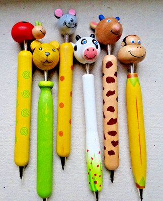 6er Set  Kugelschreiber mit Tiermotiven  Geschenk Mitgebsel ,Bär,Kuh, Affe, Maus