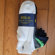 NWT Polo Ralph Lauren 6 Pairs Men's Socks Classic Sport Ankle Sneakers Gym...
