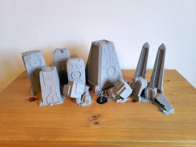 28mm Alien Monolith Gelände Set Sci-Fi Scatter Landschaft Wargaming Ruinen