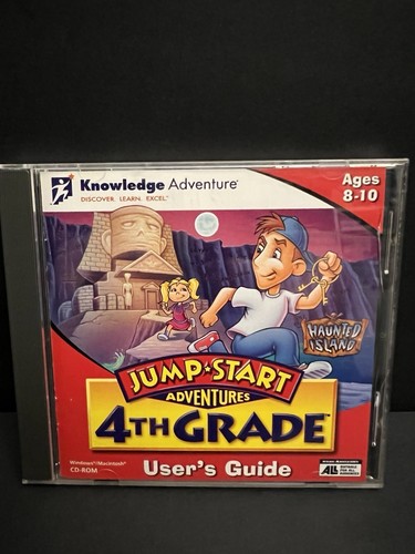 Jump Start Adventures 4th Grade Haunted Island CD-Rom Windows Mac PC Game 1996