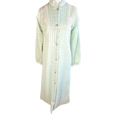 60s Vintage Christian Dior Lane Bryant Robe Women's Small Quilted Lace Robe